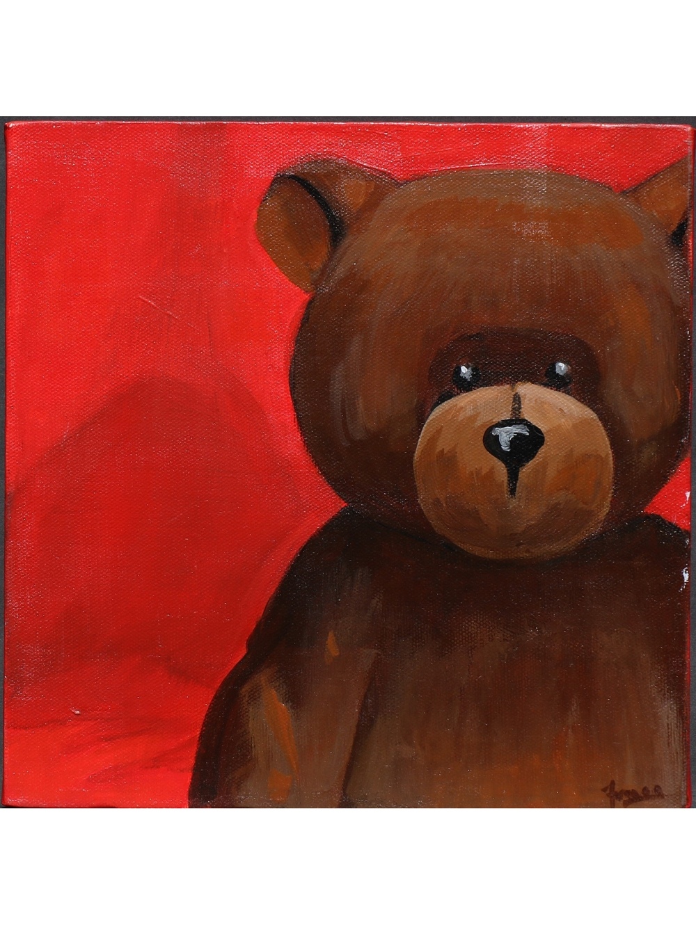 Toy Bear original artwork painting acrylic for kids room dec